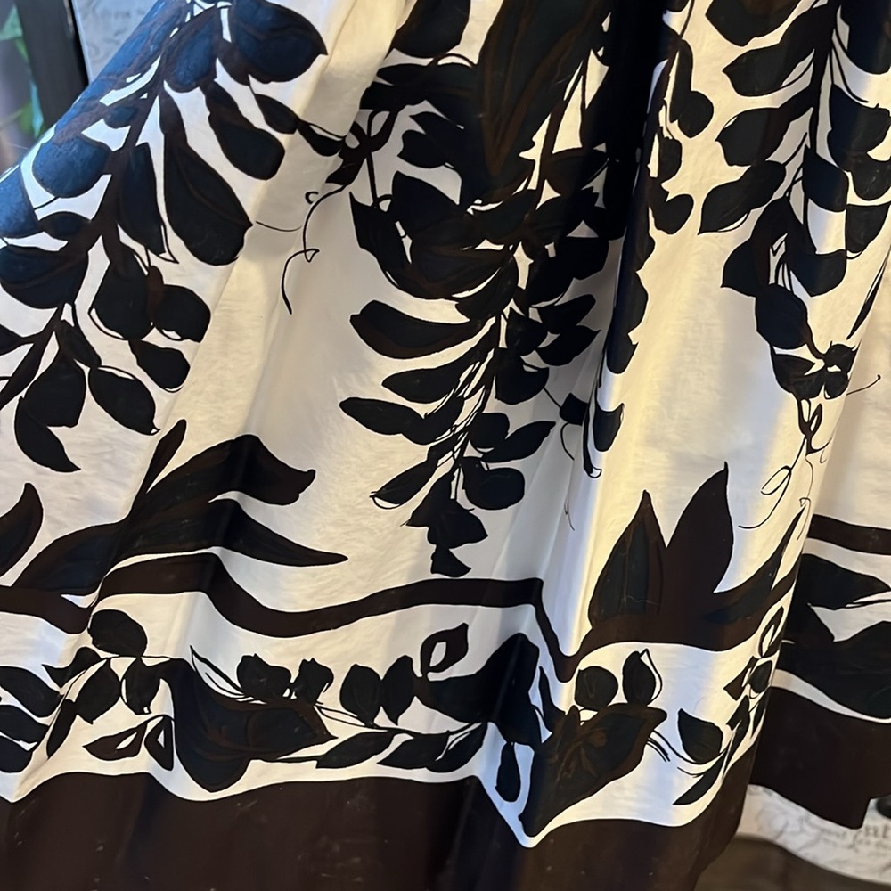 WHITE HOUSE BLACK MARKET BLACK AND BROWN FIT AND FLARE HALTER DRESS SIZE 2 XS - Picture 7 of 12